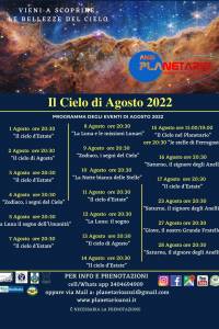 Planetario di Anzi Programma Eventi Agosto 2022